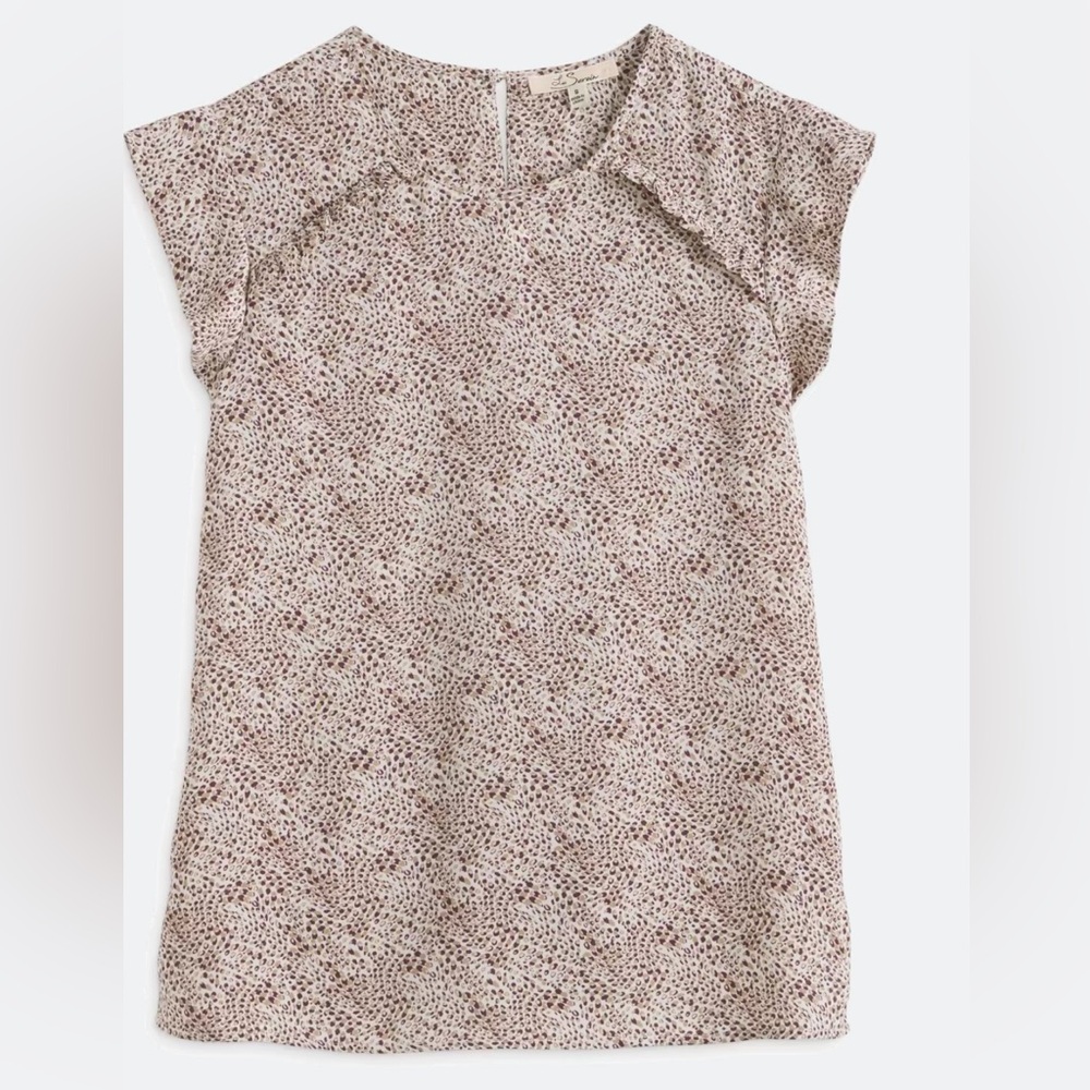 Katrina Abstract Ruffle Detail Blouse